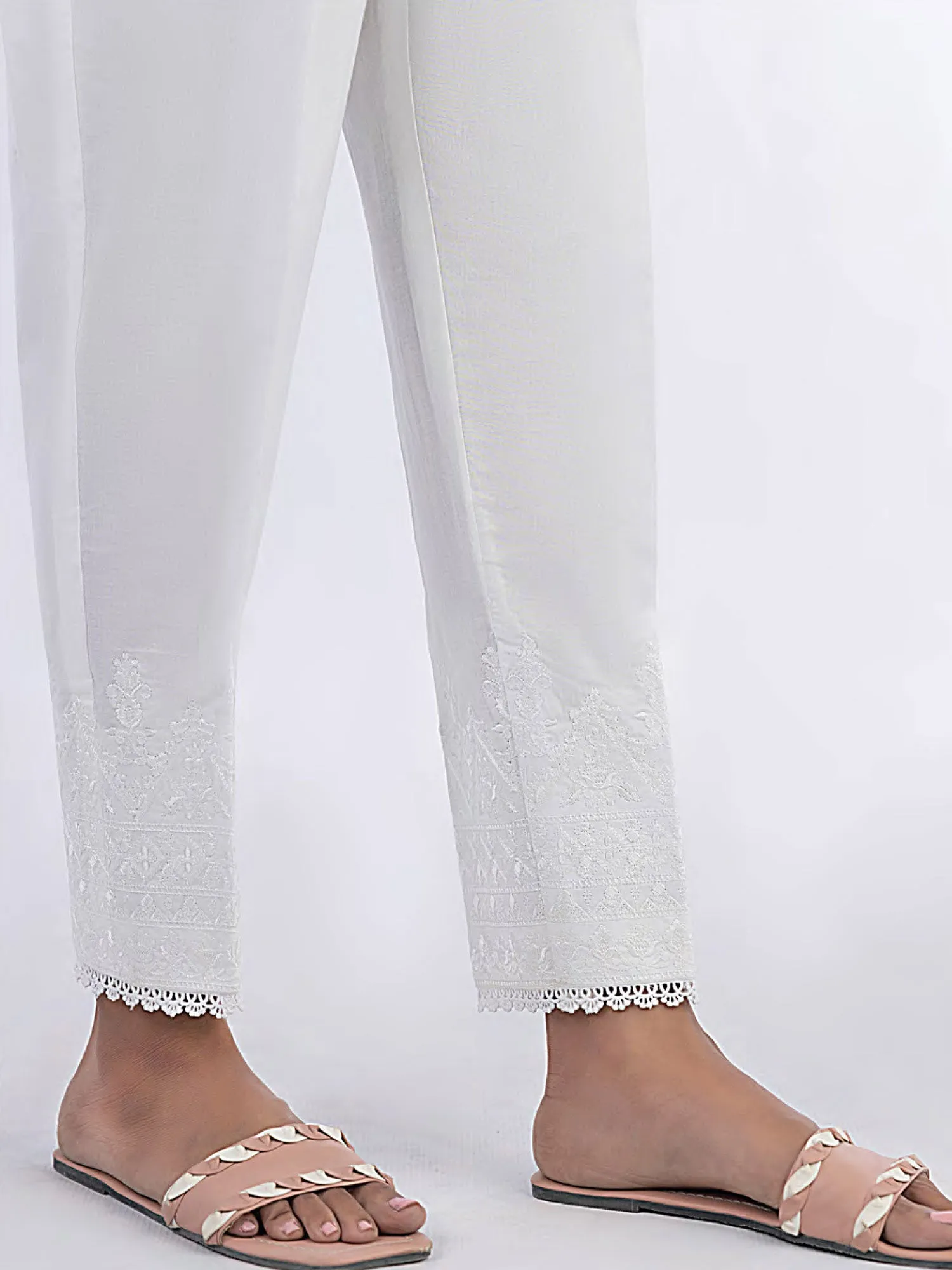 Lakhany White Cambric Trouser (3277-WHT)