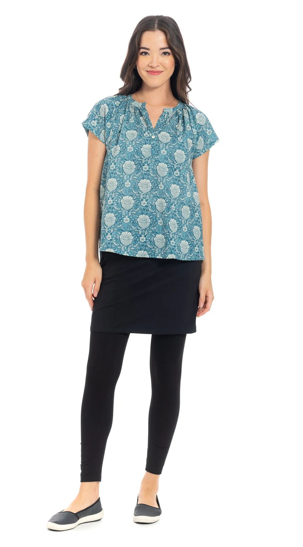 Lakshmi Top-denim-org.cotton blockprint