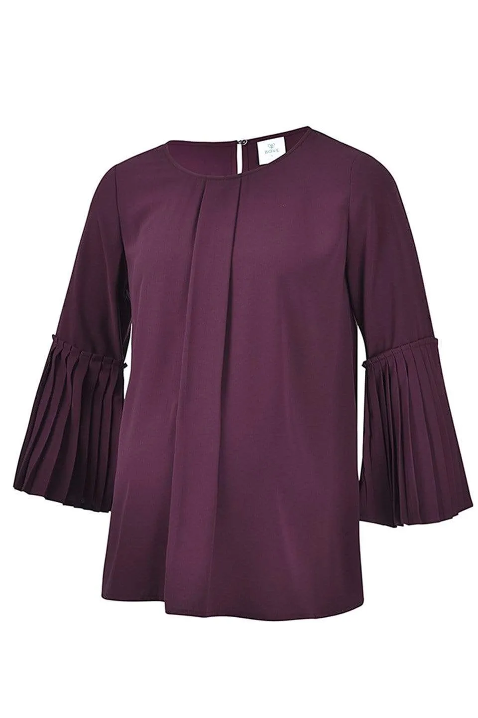 Long Flounce Sleeves Coreene Nursing Top Eggplant