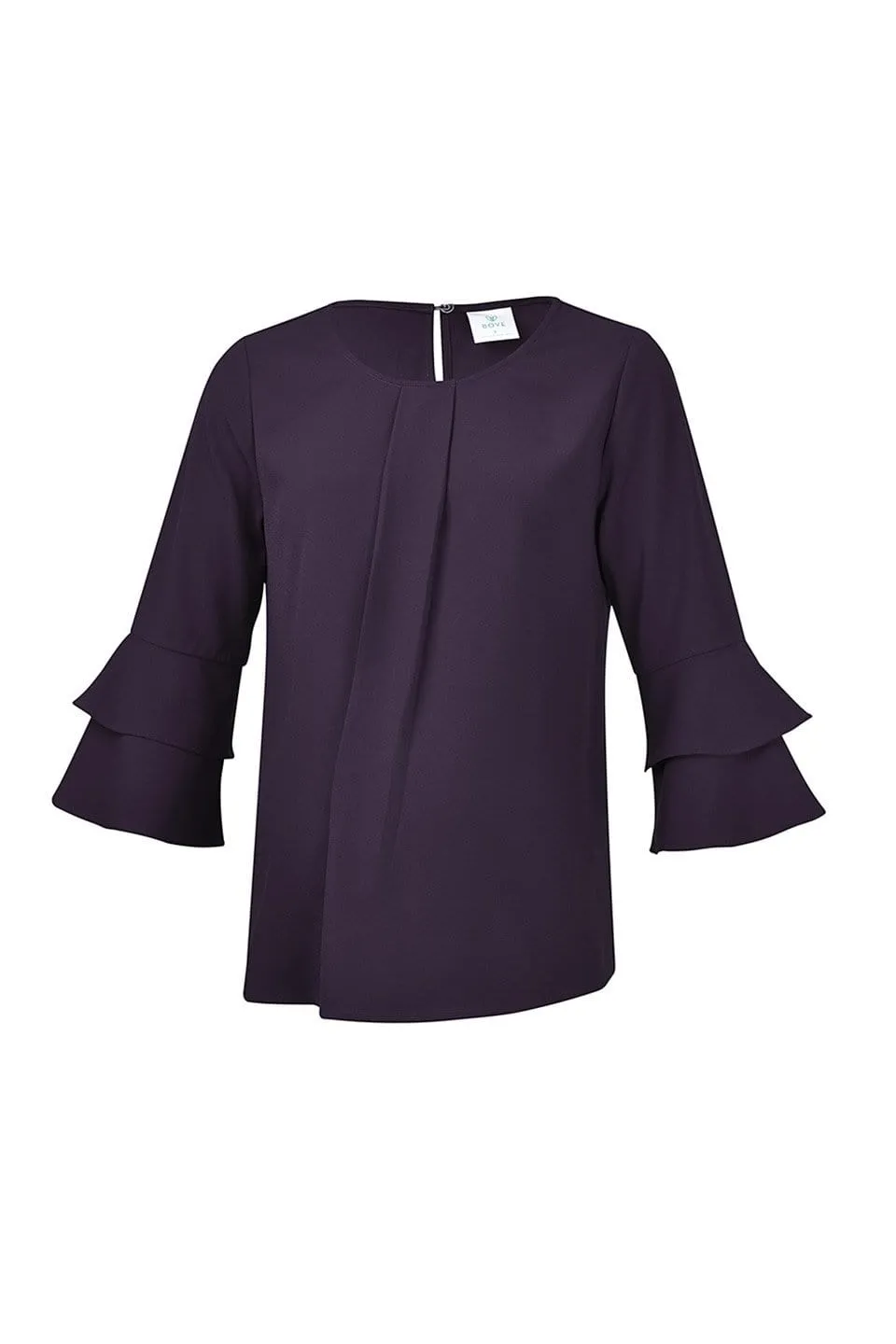 Long Flounce Sleeves Coreene Nursing Top Eggplant