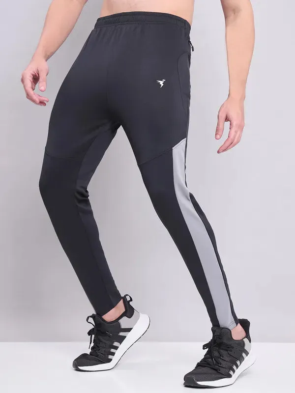 Men Colorblock Slim Fit Trackpants with TECHNO DRY