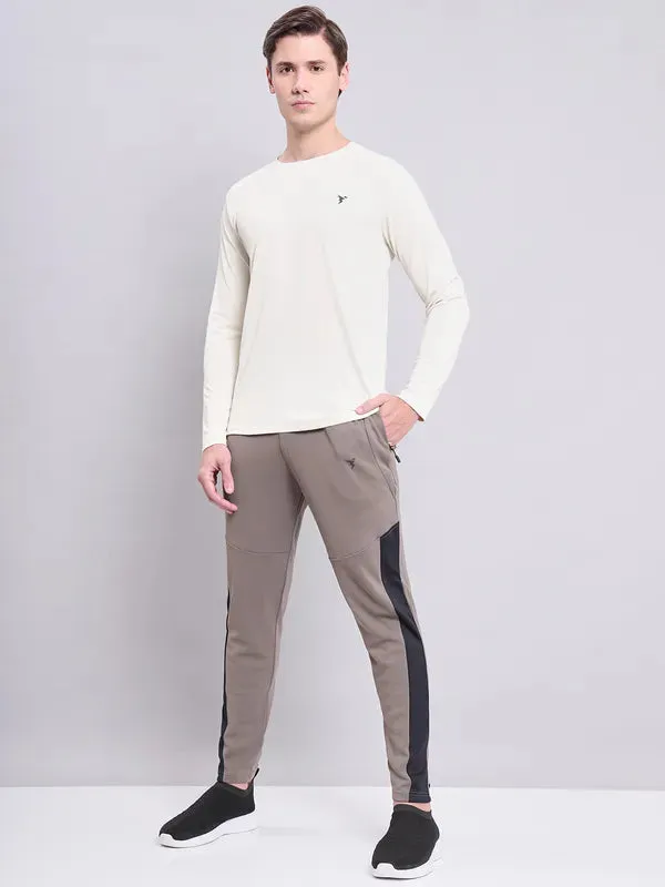 Men Colorblock Slim Fit Trackpants with TECHNO DRY