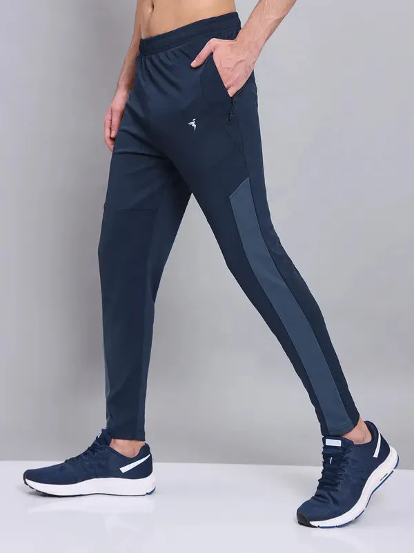 Men Colorblock Slim Fit Trackpants with TECHNO DRY