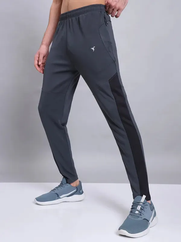 Men Colorblock Slim Fit Trackpants with TECHNO DRY