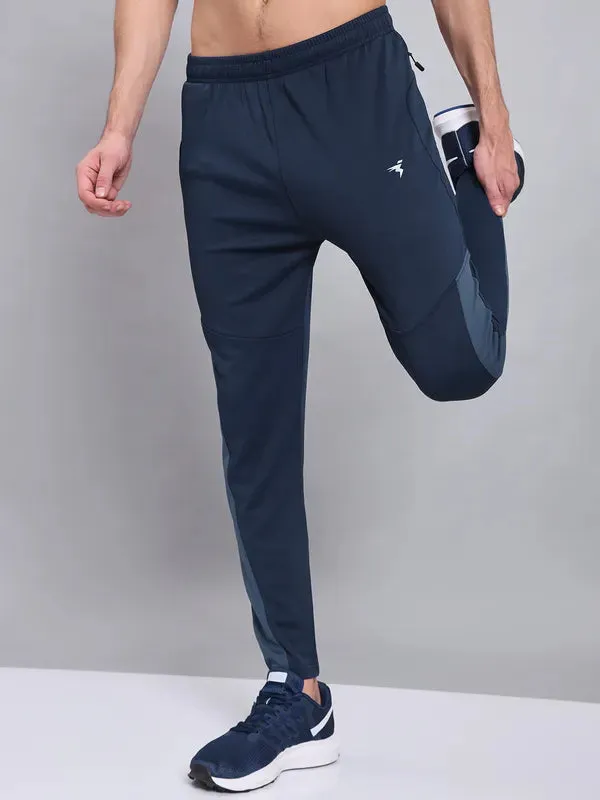 Men Colorblock Slim Fit Trackpants with TECHNO DRY