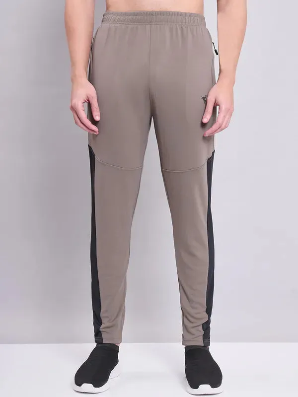 Men Colorblock Slim Fit Trackpants with TECHNO DRY