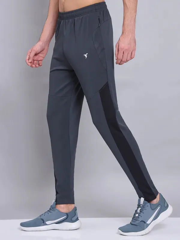 Men Colorblock Slim Fit Trackpants with TECHNO DRY