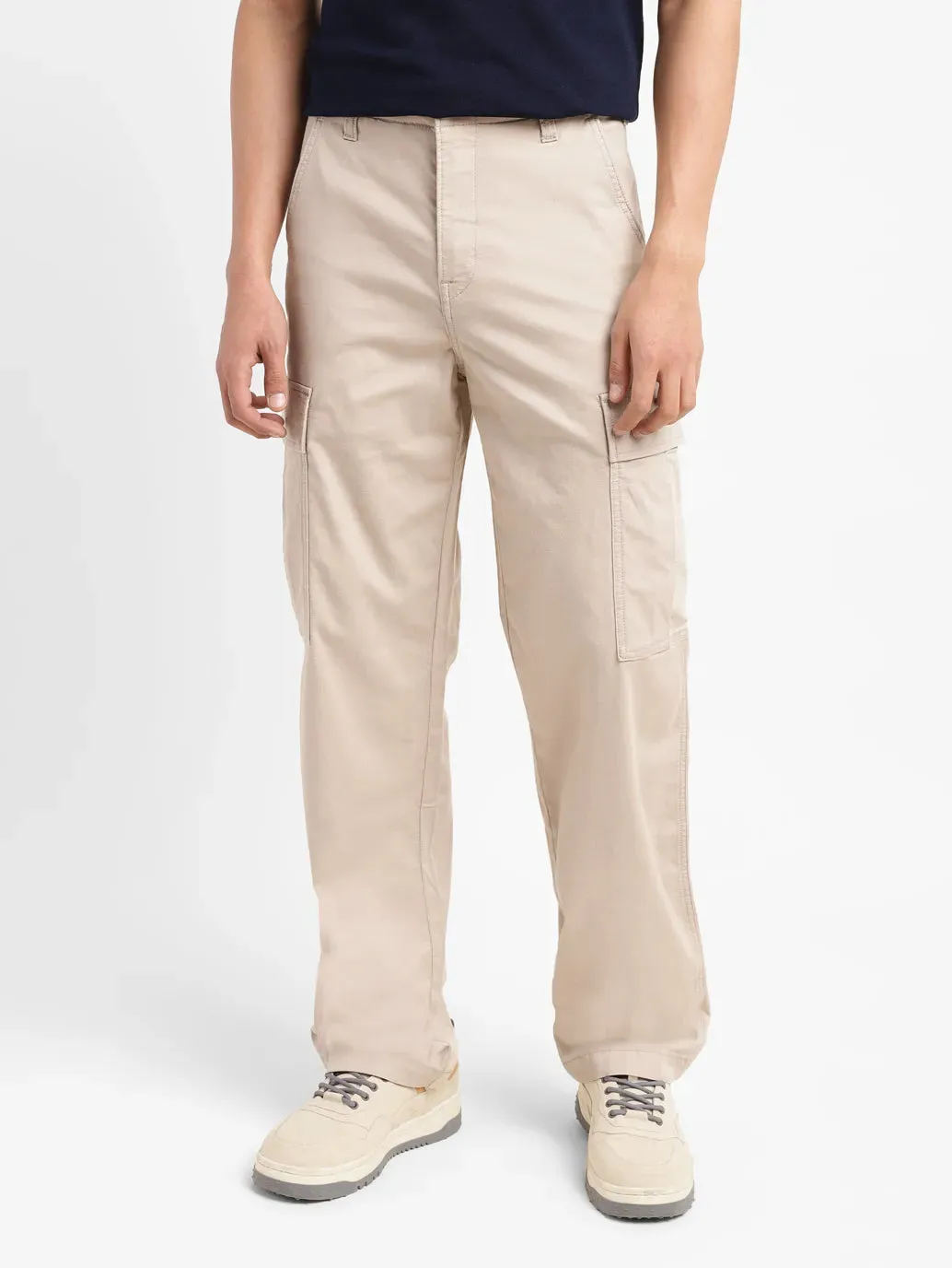 Men's Beige Regular Fit Cargo