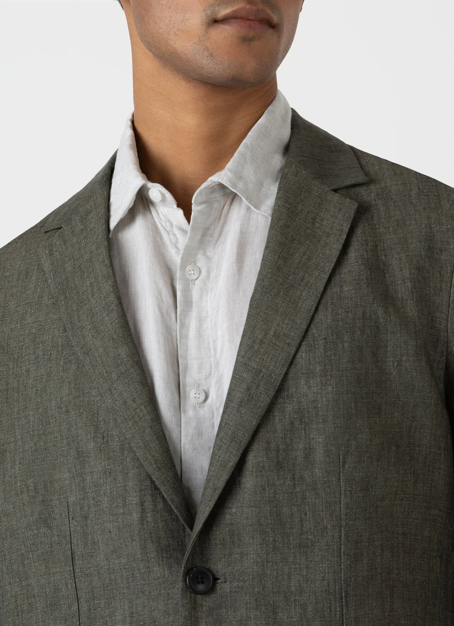 Men's Linen Two-Piece Suit in Light Khaki