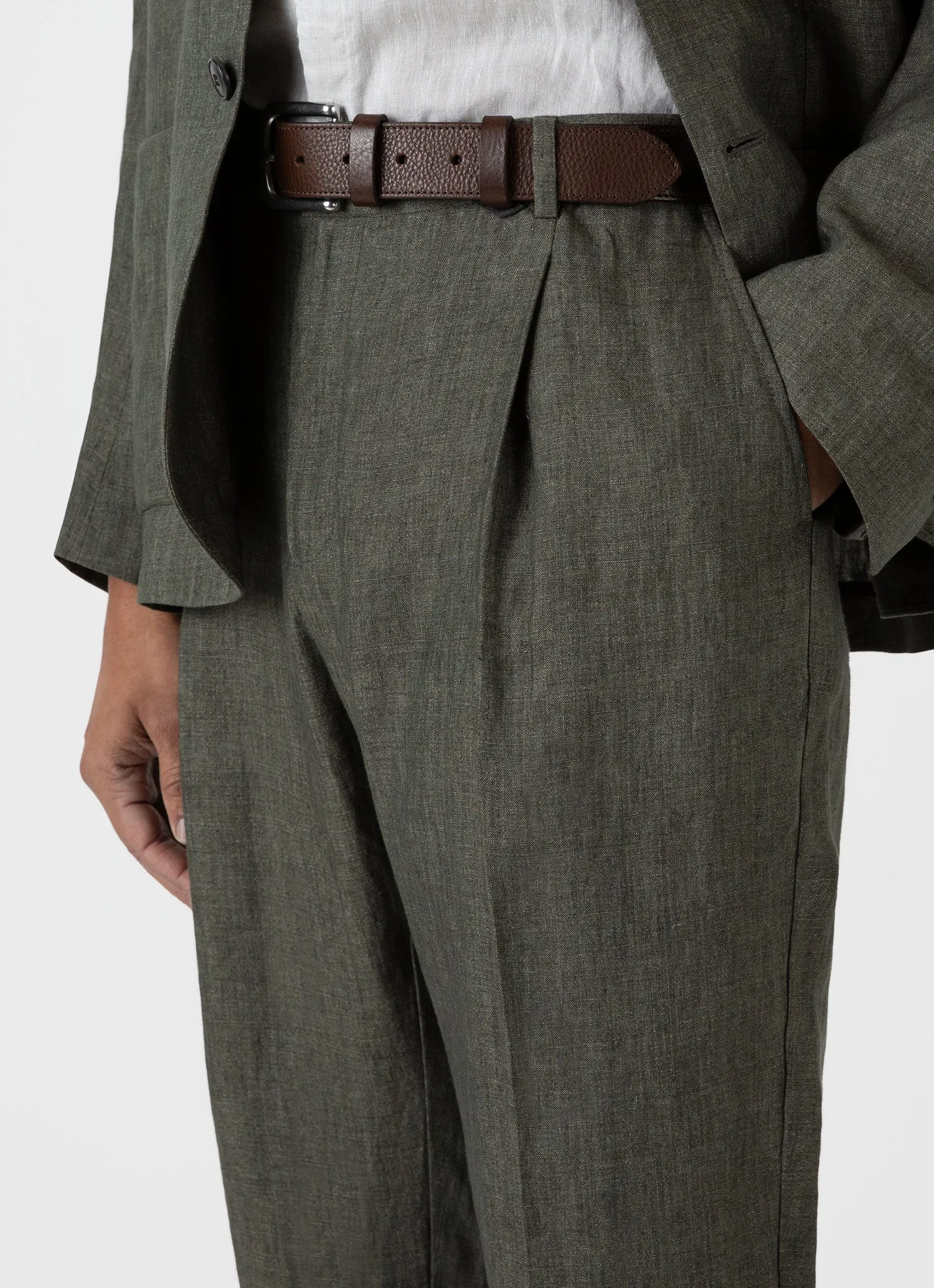 Men's Linen Two-Piece Suit in Light Khaki