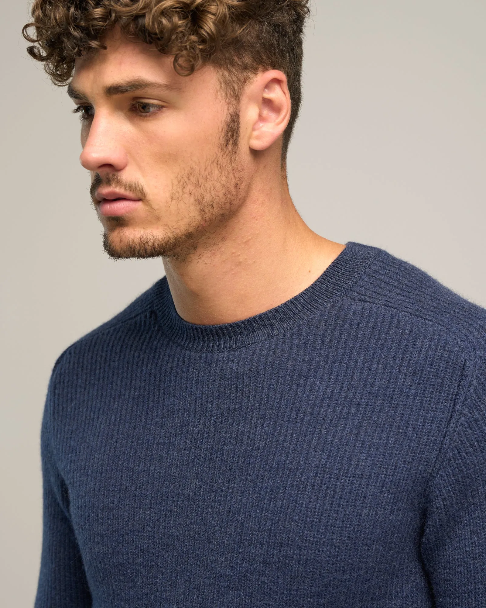 MERINO WIGRAM CREW PATCH KNIT