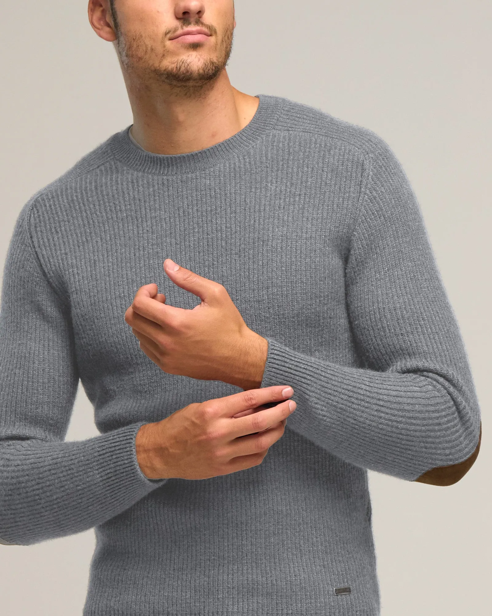 MERINO WIGRAM CREW PATCH KNIT