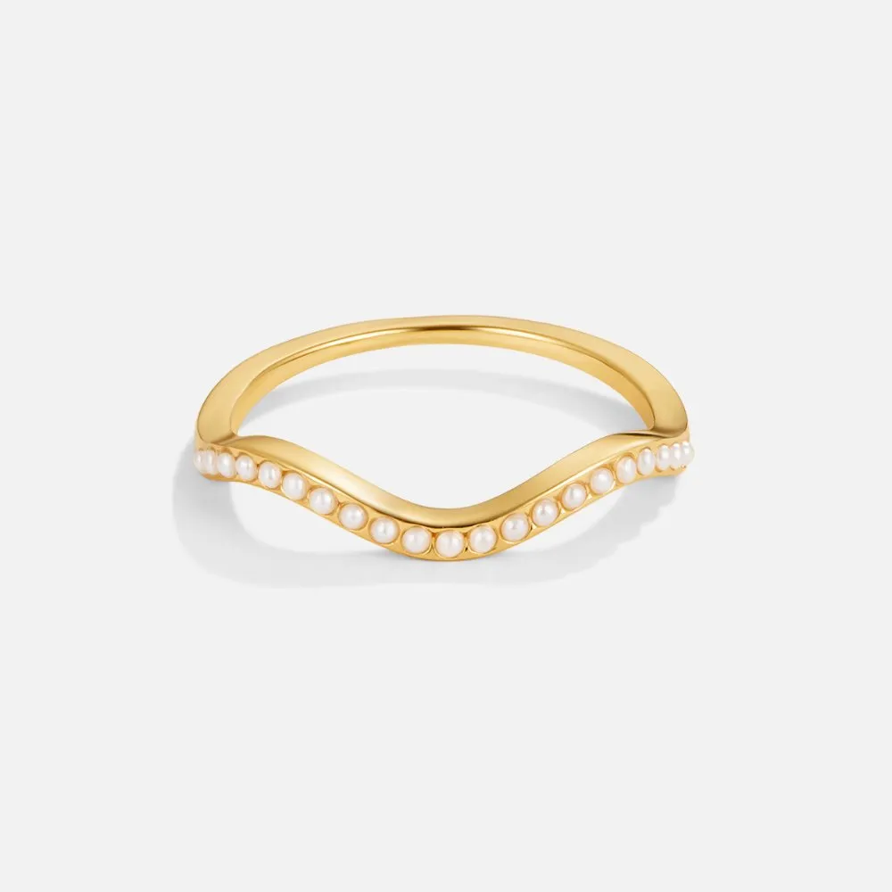 Mina Pearl Wave Ring