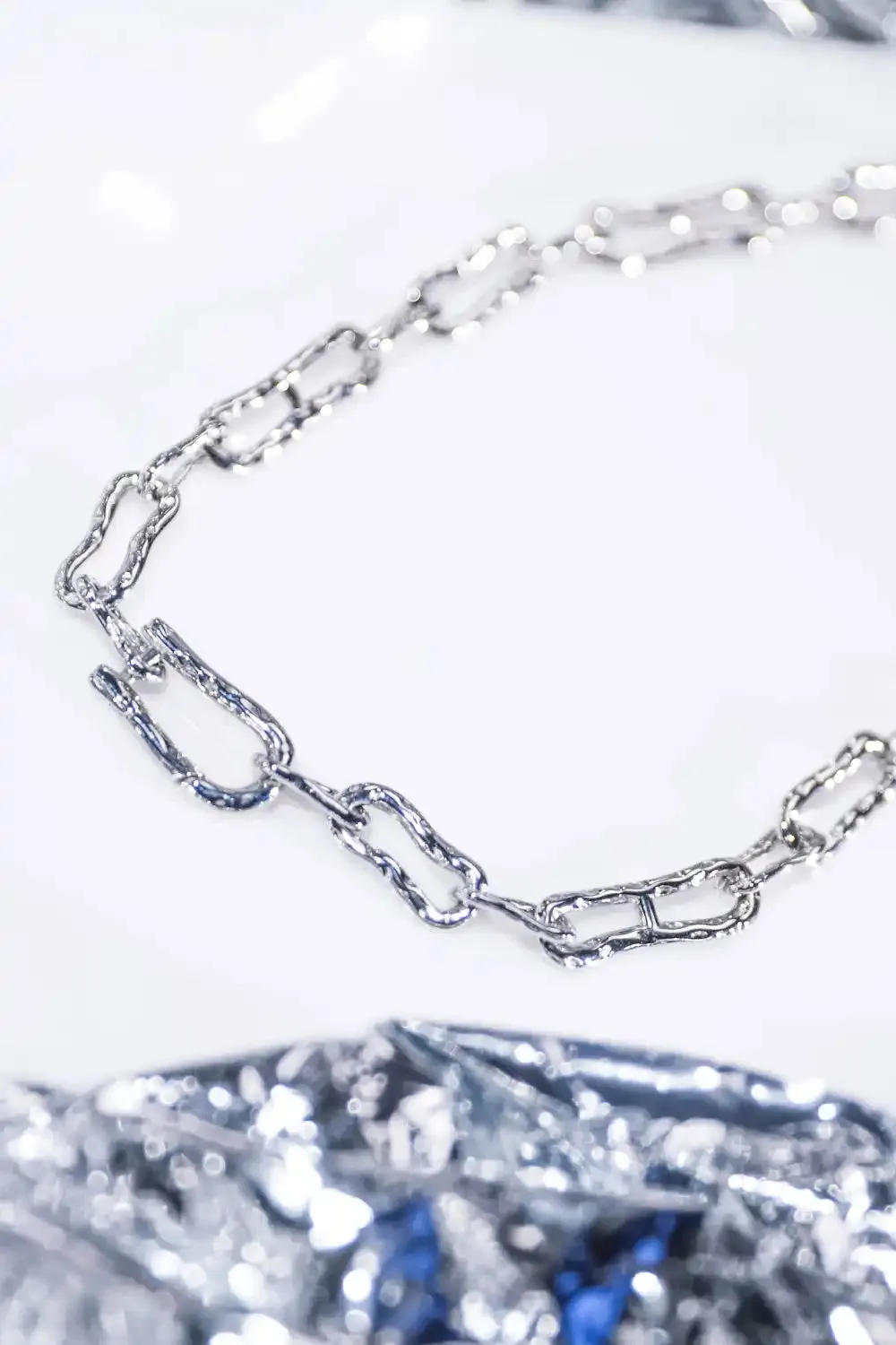 Molten Chunky Necklace Silver