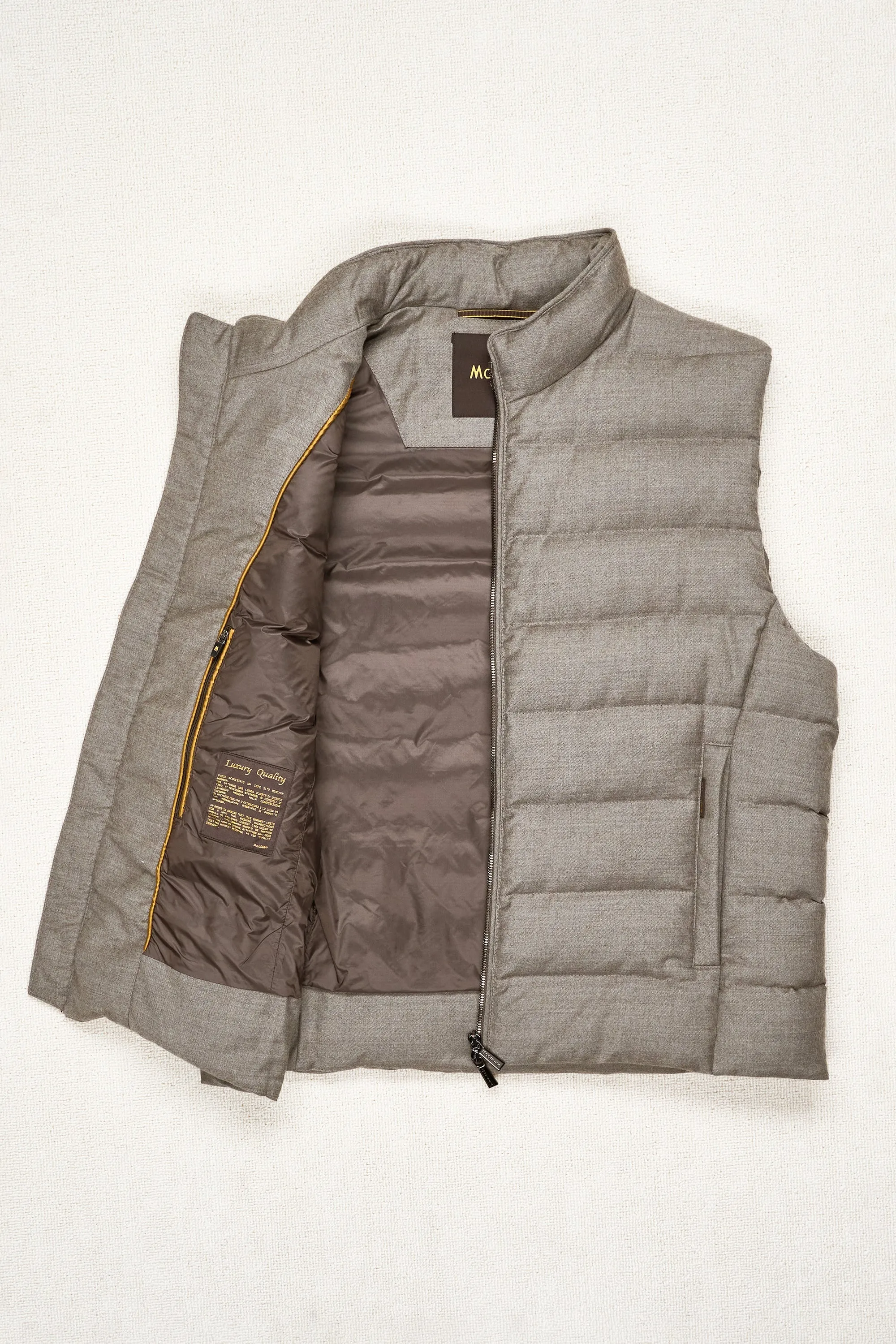 Moorer Mushroom Wool/Cashmere Down Vest