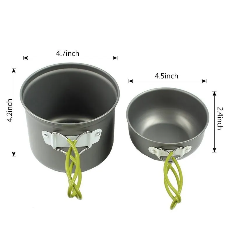 Outdoor Camping Cookware Backpacking Bowl Pot  Mini Canister Stove Burner Foldable