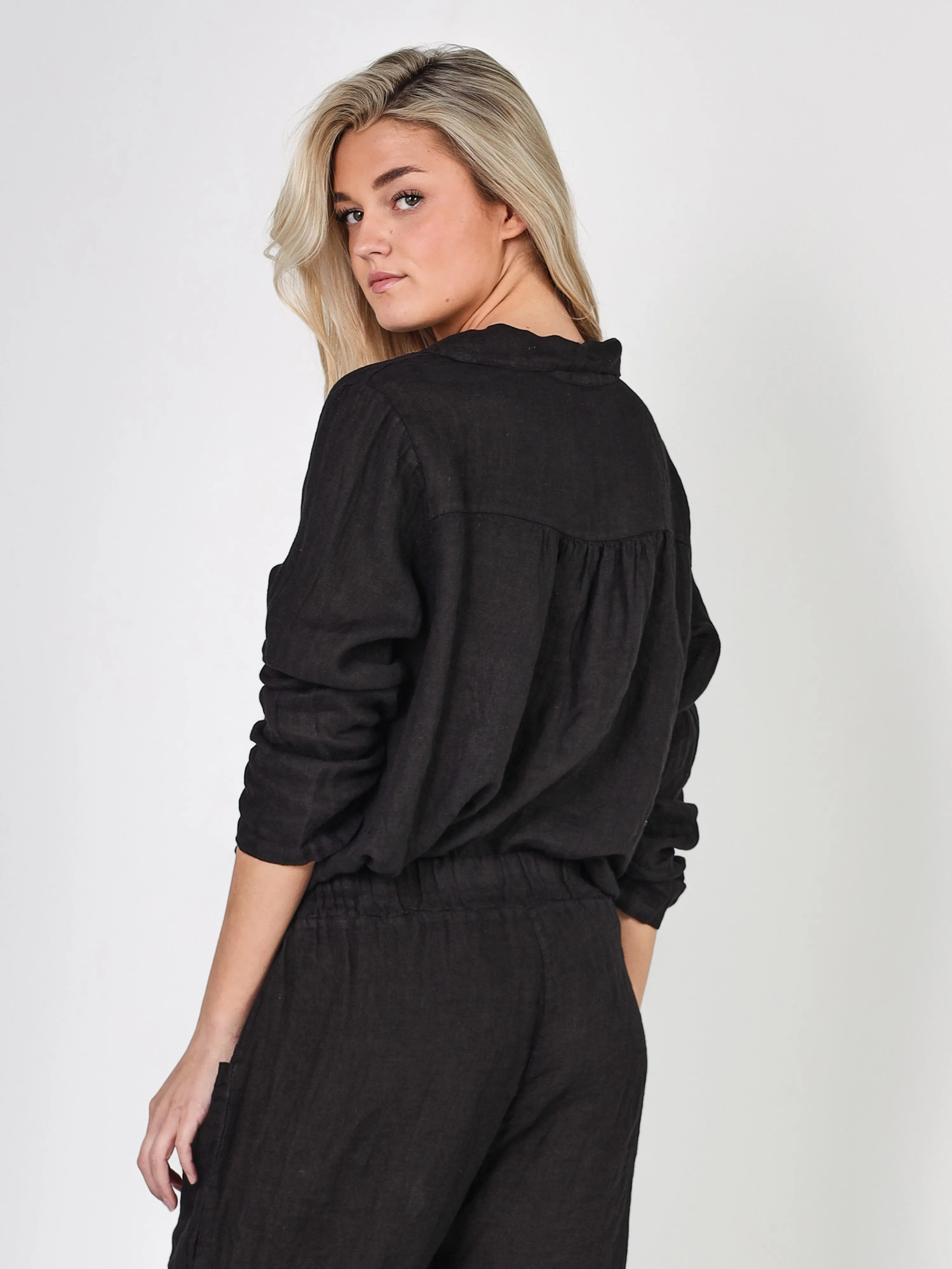 POLETTE linen shirt - Black