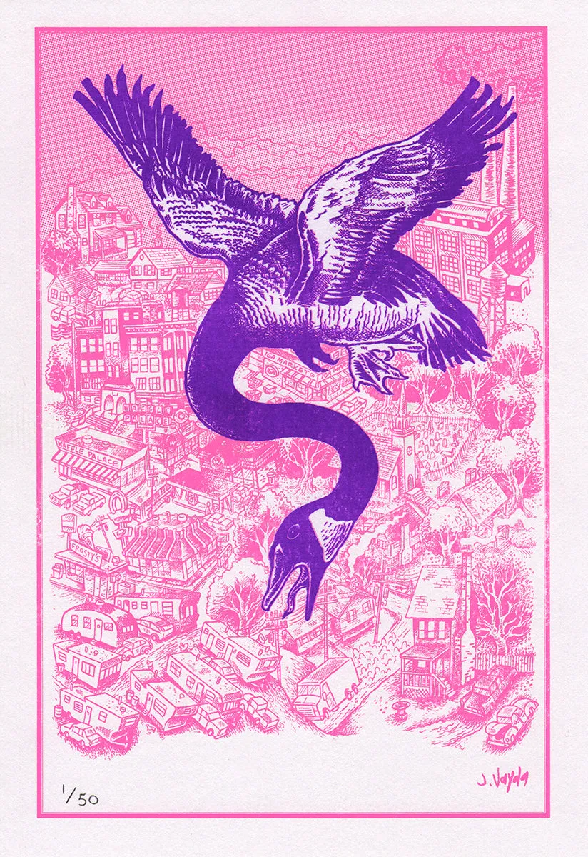 "Goose" risograph print