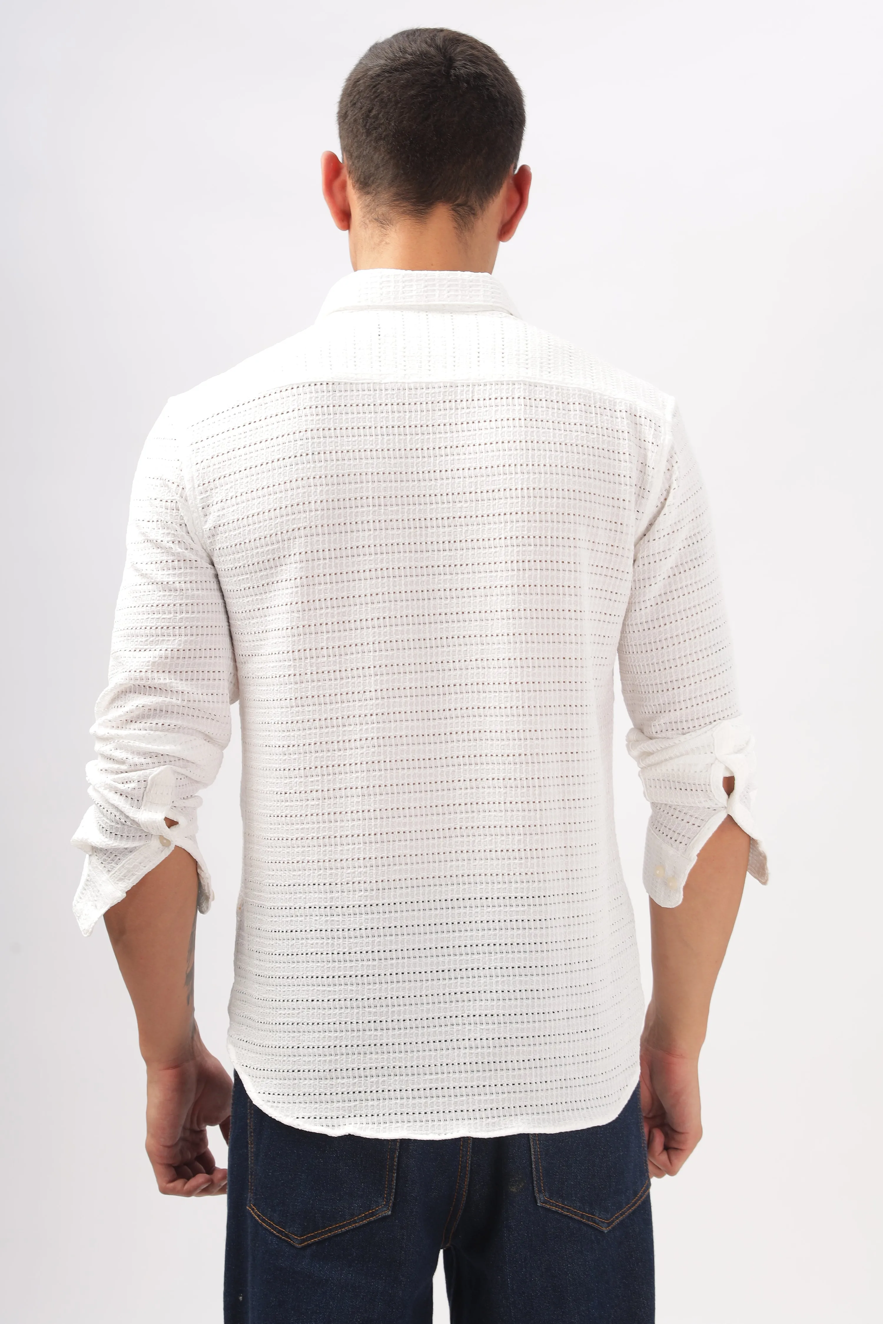 Textured White Shirt