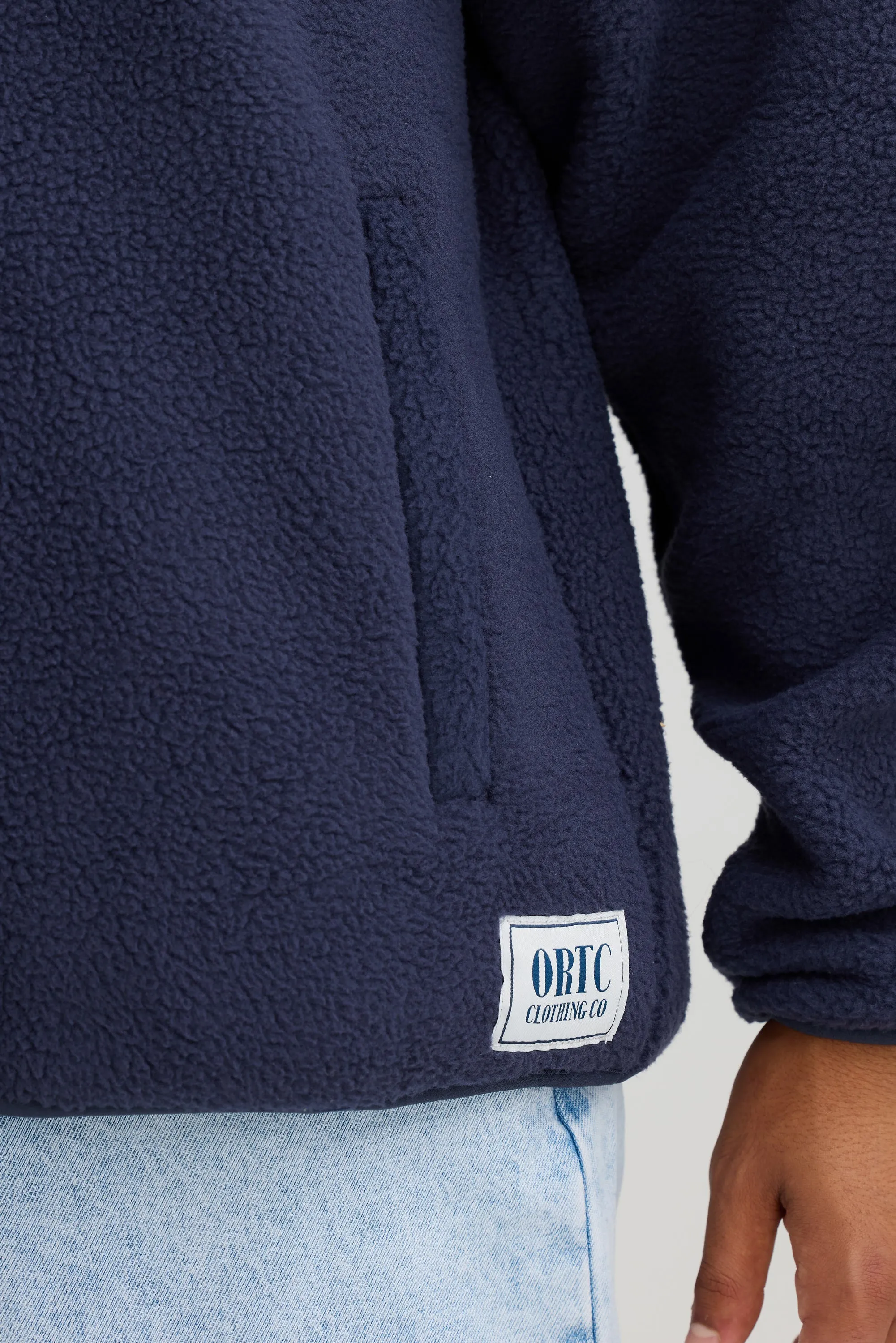 Unisex Sherpa Fleece Quarter Zip Navy