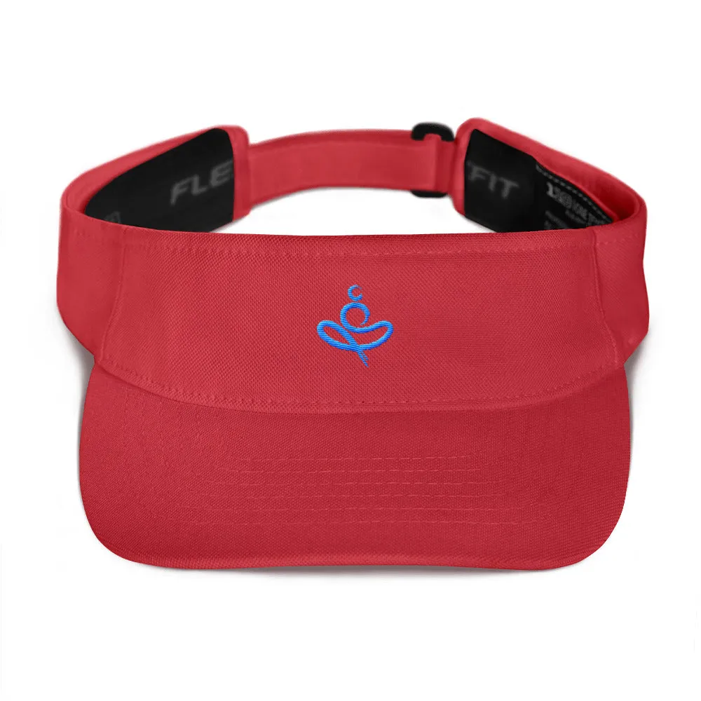 Yoga on the Beach (YOTB) Visor Hat - with Aqua/Teal Embroidery